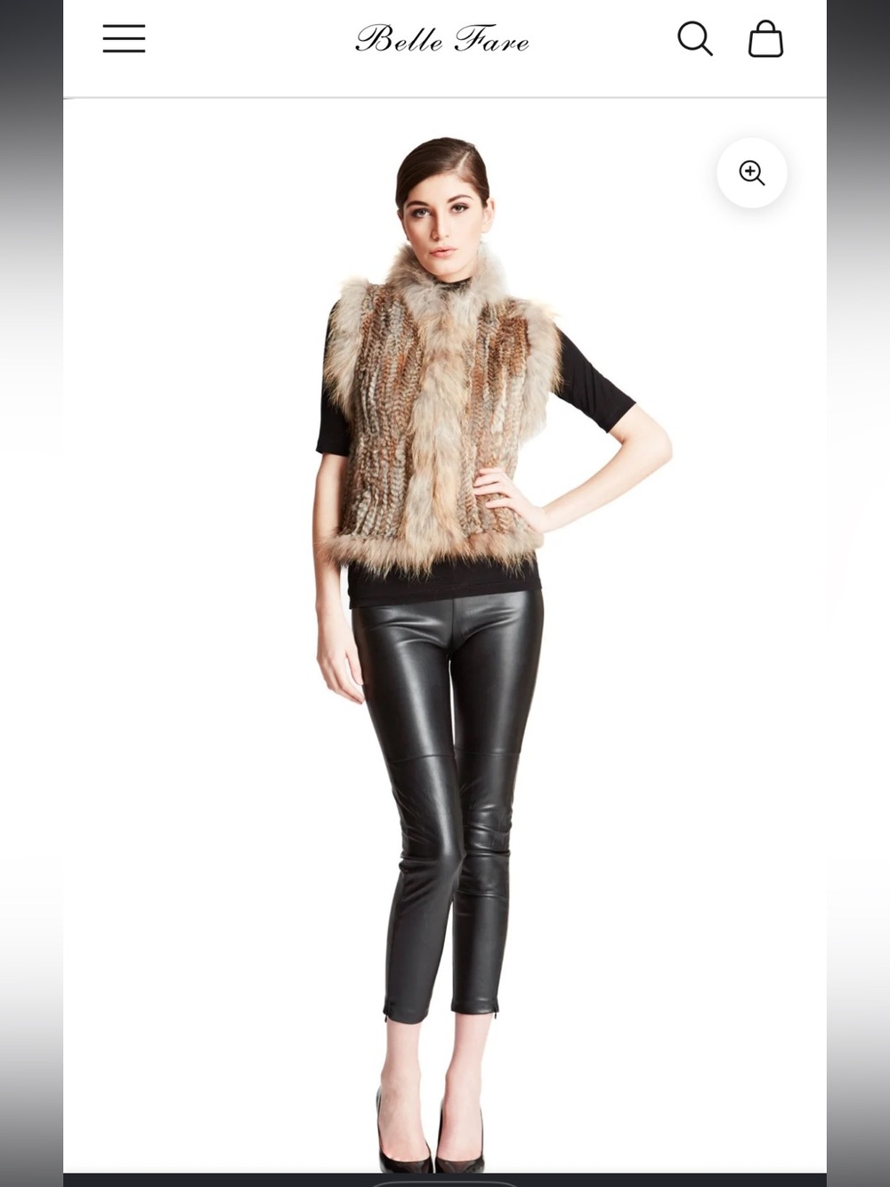 Belle Fare Rex Rabbit vest Medium MSRP $375